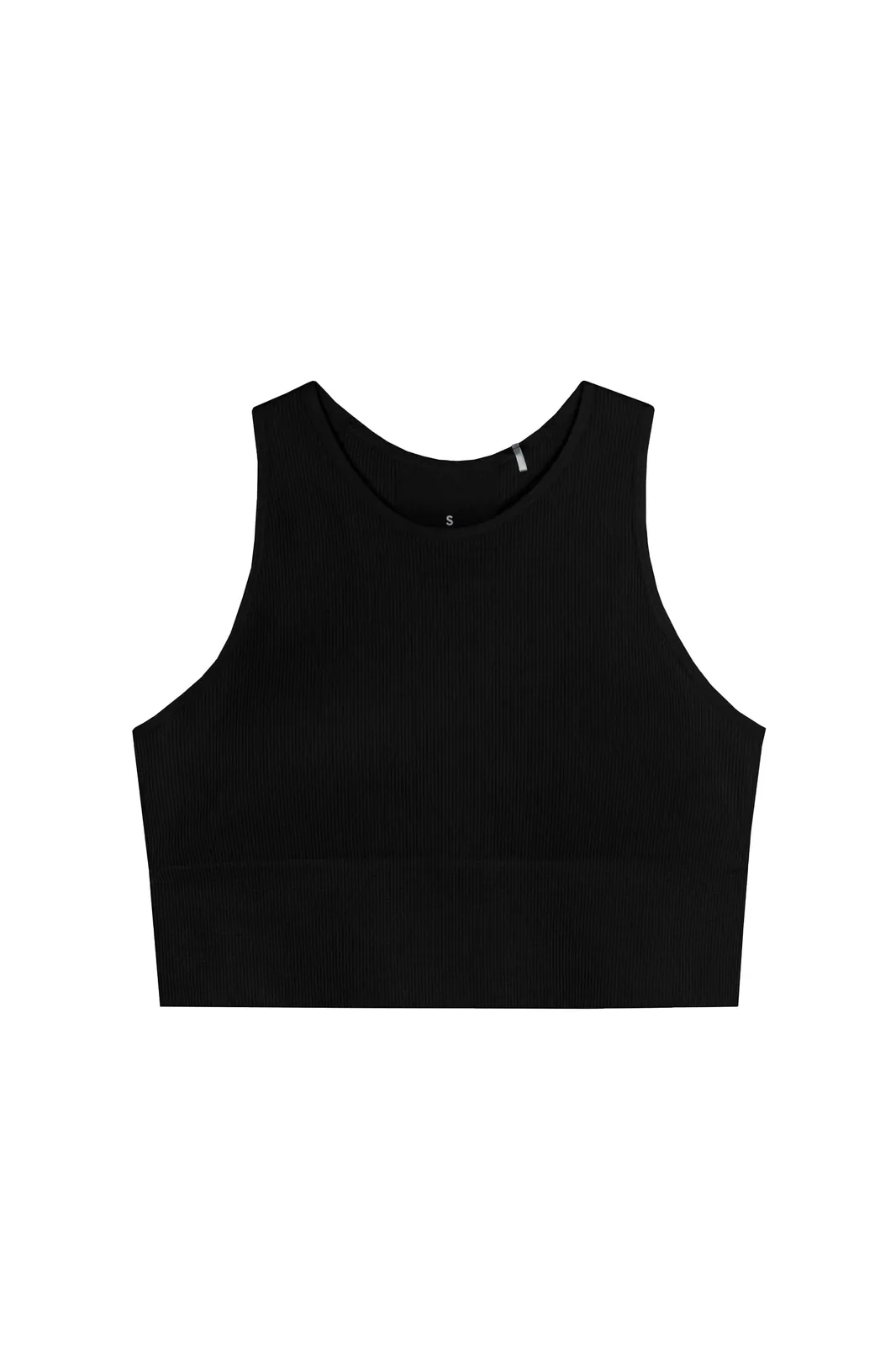 ribbed high-neck activewear top