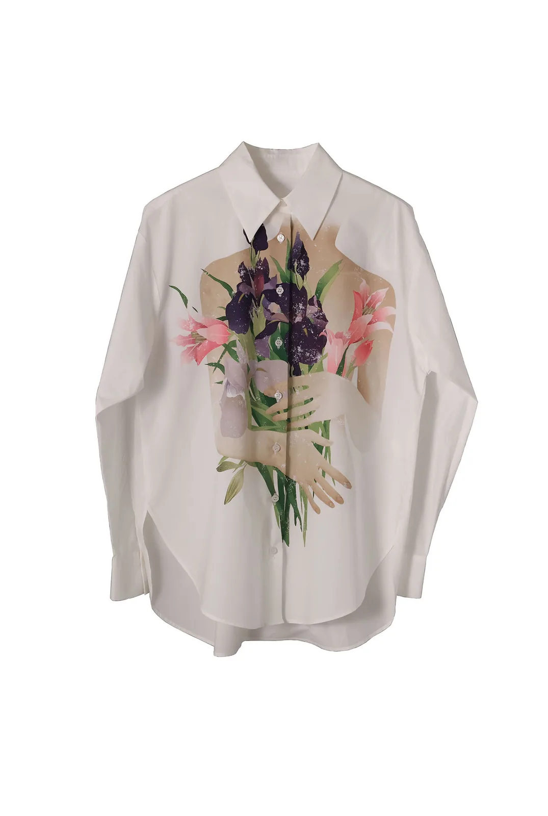 floral-print long-sleeve shirt