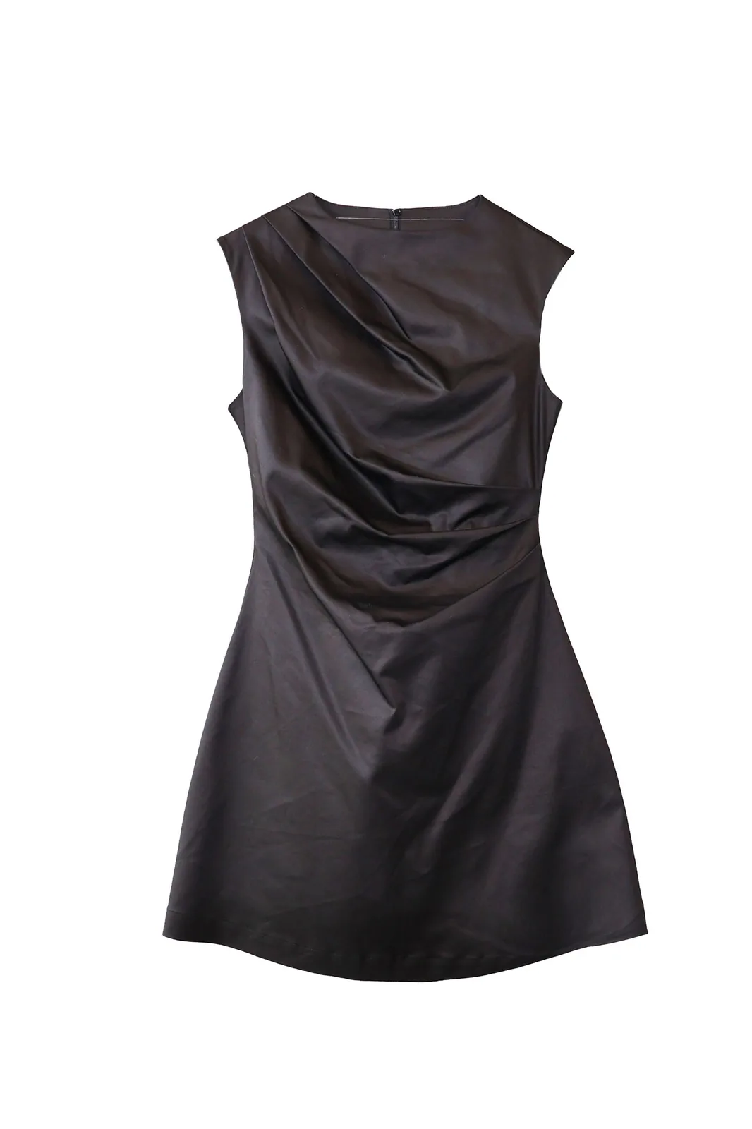 draped sleeveless dress