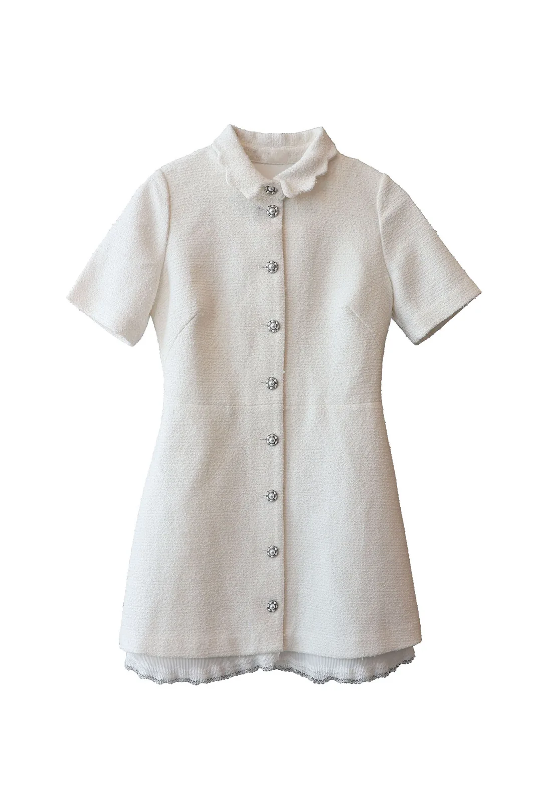 short-sleeve tweed dress
