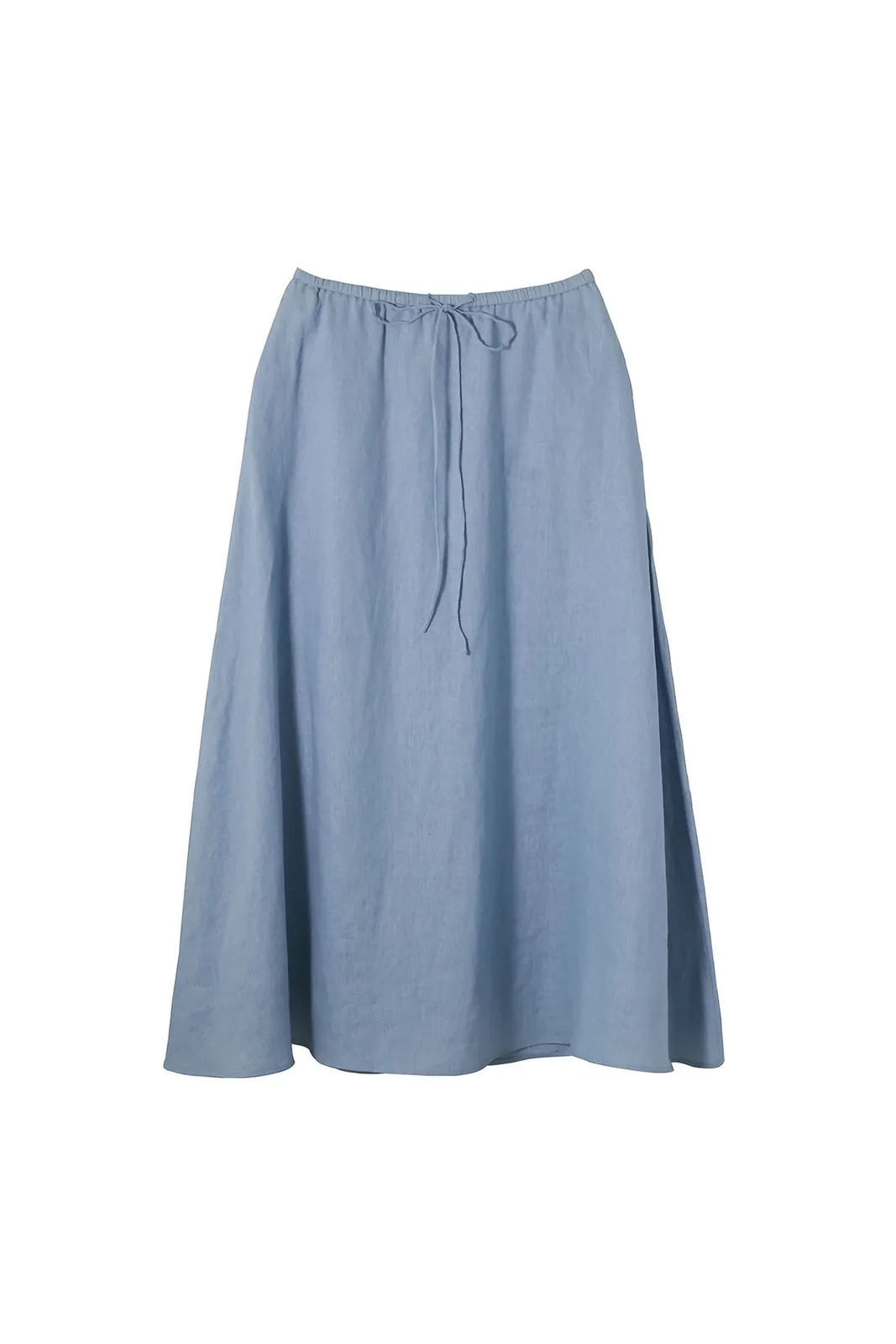 pure linen A-line midi skirt