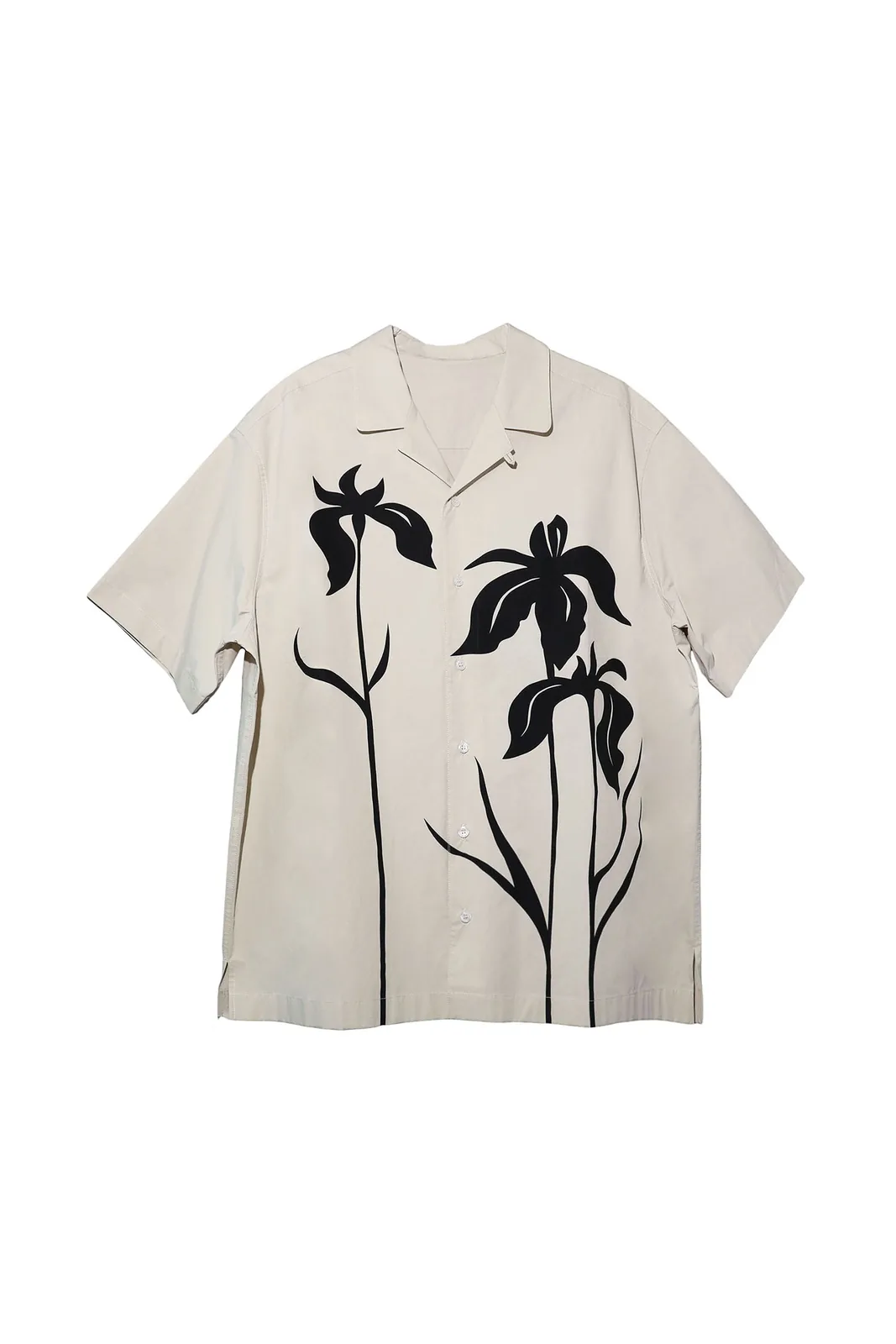 palm-print short-sleeve shirt