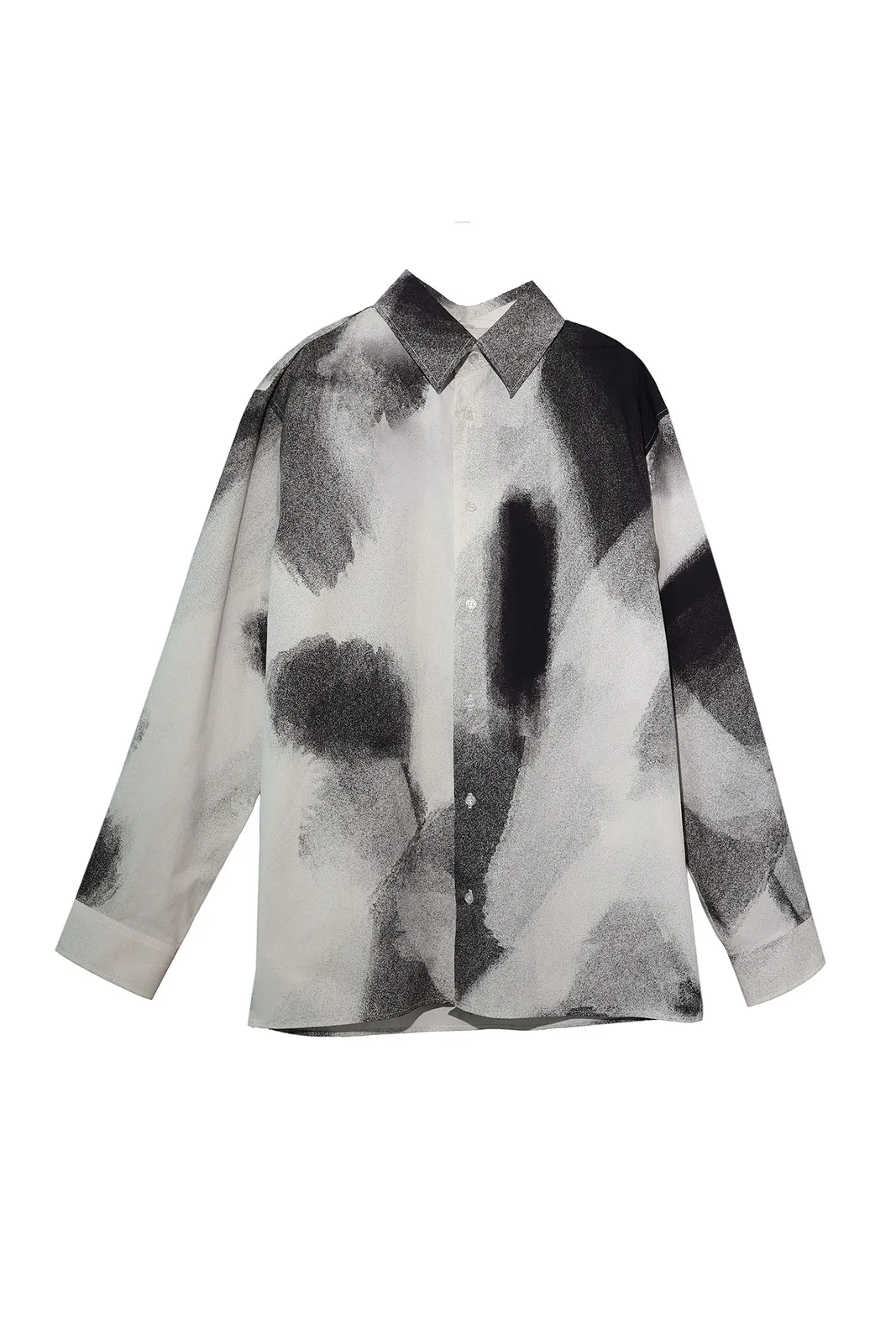 abstract-print long-sleeve shirt