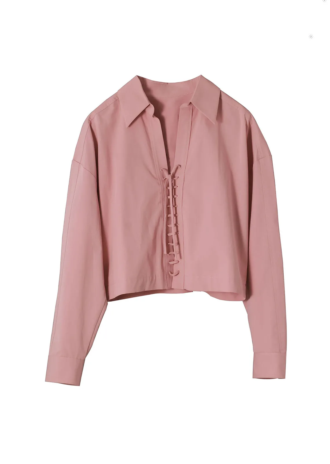 lace-up long-sleeve cropped top