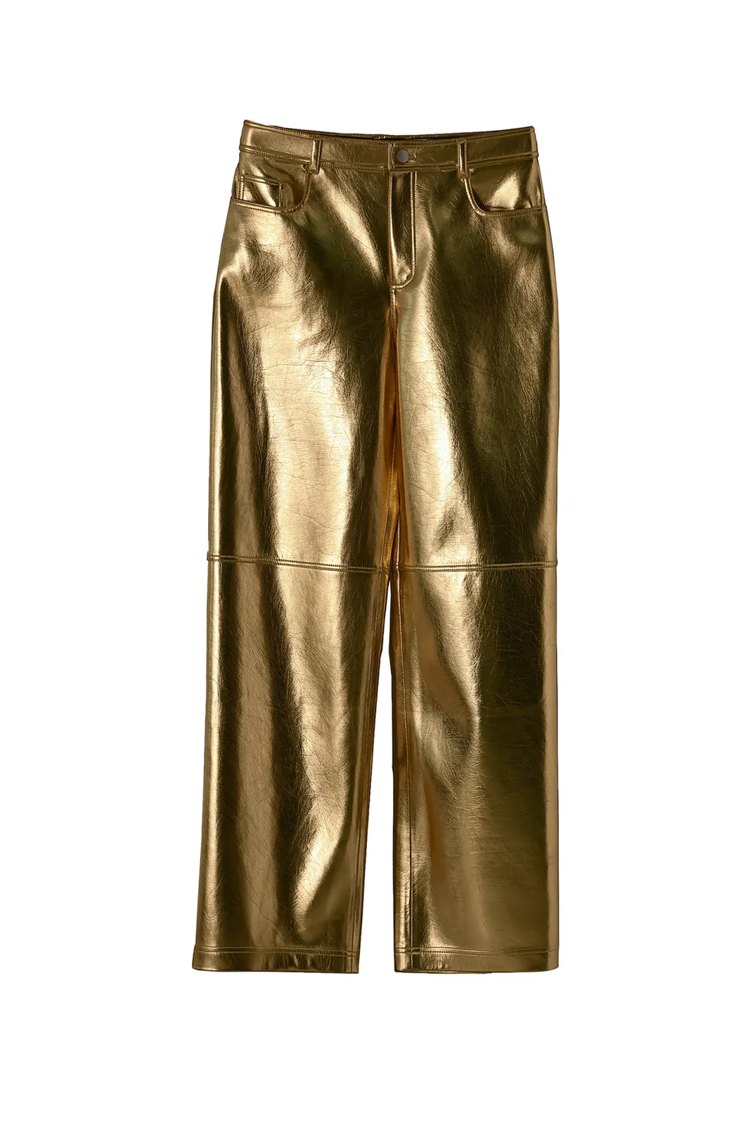 metallic PU trousers